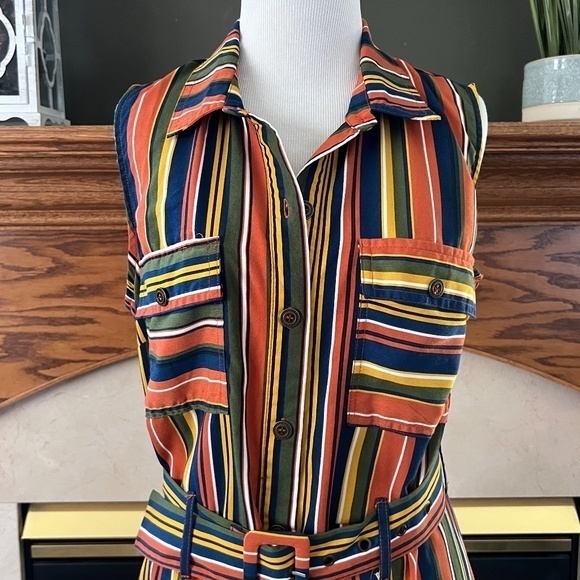 Ophelia Roe Two Piece Midi Striped‎ Dress Sz. S NWOT - Picture 8 of 16